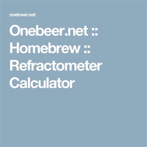 homebrew refractometer calculations|best refractometer for brewing.